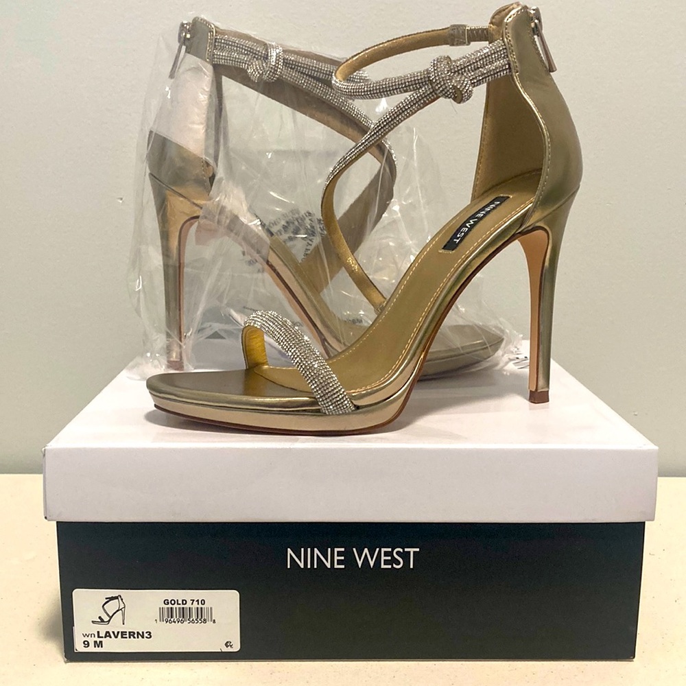 Nine West Lavern Women's Strappy Rhinestone Dress Sandals